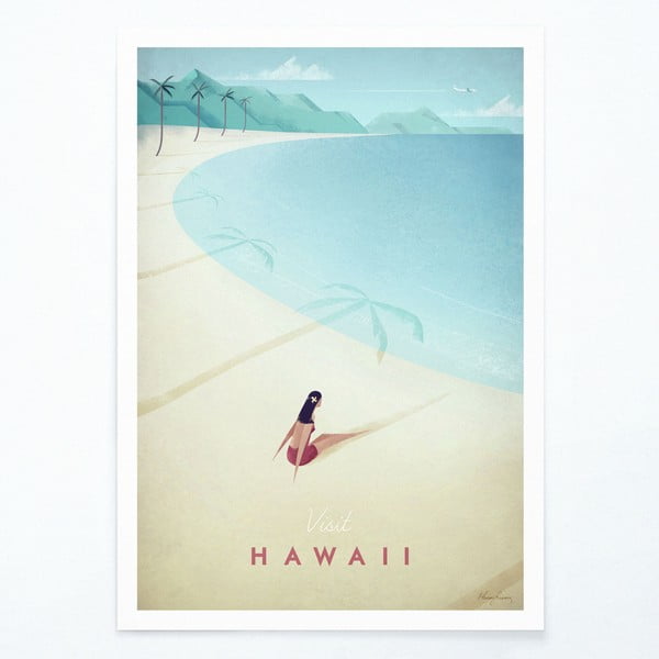 Plakatas Travelposter Hawaii, 30 x 40 cm