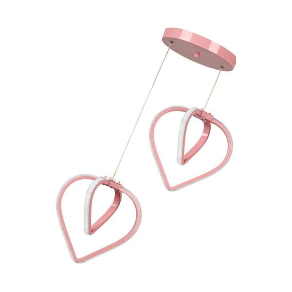 Rožinės spalvos iš metalo kabantis šviestuvas LED ø 20 cm Sevinc – Squid Lighting-image-3