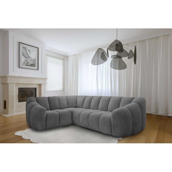Pilkos spalvos kampinė sofa (su kairiuoju kampu/„L“ formos) Shell – Miuform-image-3