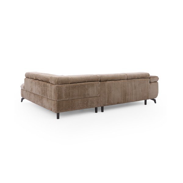 Rudos spalvos kampinė sofa iš kordinio velveto (su dešiniuoju kampu/„L“ formos) Marbeya  – Ropez-image-3
