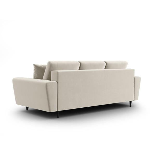 Smėlio spalvos iš velveto sulankstoma/su sandėliavimo vieta sofa 235 cm Kyoto – Cosmopolitan Design-image-3