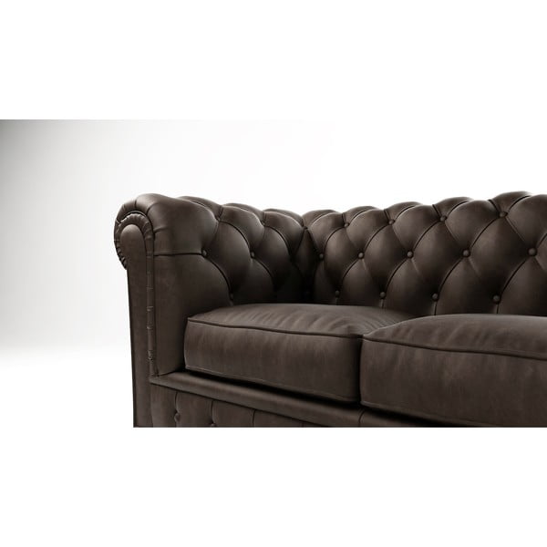 Tamsiai ruda aksomo sofa 184 cm Cambridge - Ropez-image-4
