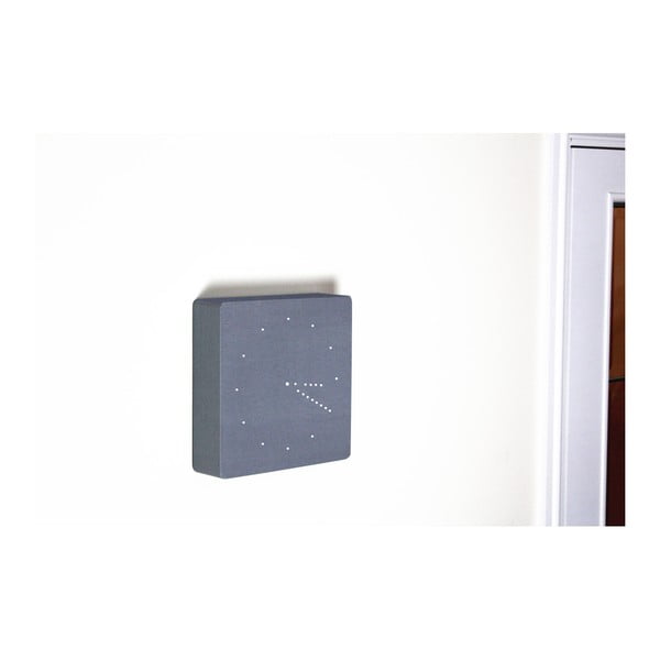 Pilkas žadintuvas su baltu LED ekranu Gingko analoginis paspaudžiamas laikrodis-image-2