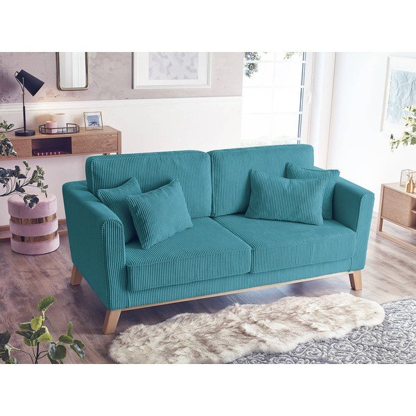 Iš kordinio velveto sofa turkio spalvos 186 cm – Bobochic Paris-image-1