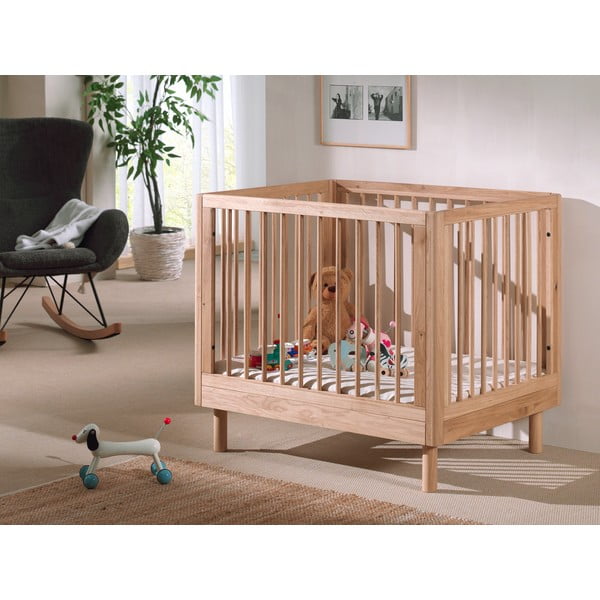 Natūralios spalvos iš ąžuolo masyvo maniežas vaikams 95x75 cm Forrest – Vipack-image-1