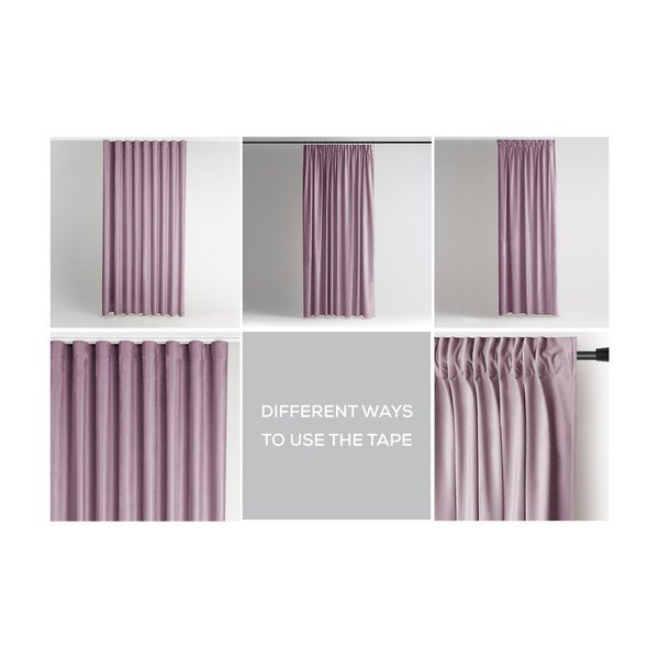 Šviesiai rožinės spalvos iš velveto pritemdymas (dalinis užtemimas) užuolaida 140x270 cm Pleat – Restilo-image-3