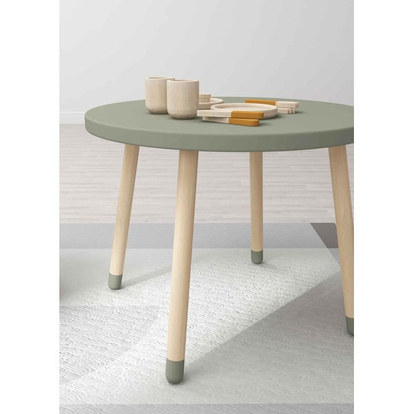 Šviesiai žalias vaikiškas staliukas Flexa Dots, ø 60 cm-image-1