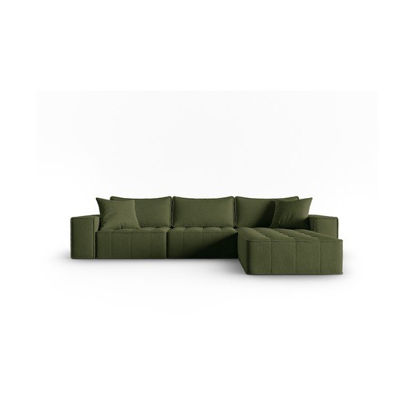 Kampinė sofa žalios spalvos (su dešiniuoju kampu) Mike – Micadoni Home