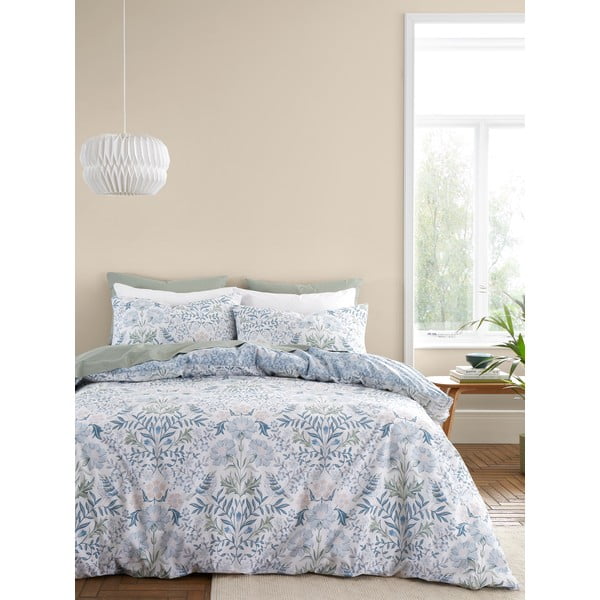 Iš medvilnės viengulė patalynė baltos spalvos/mėlynos spalvos 135x200 cm Hedgegrow Hopper – Bianca
