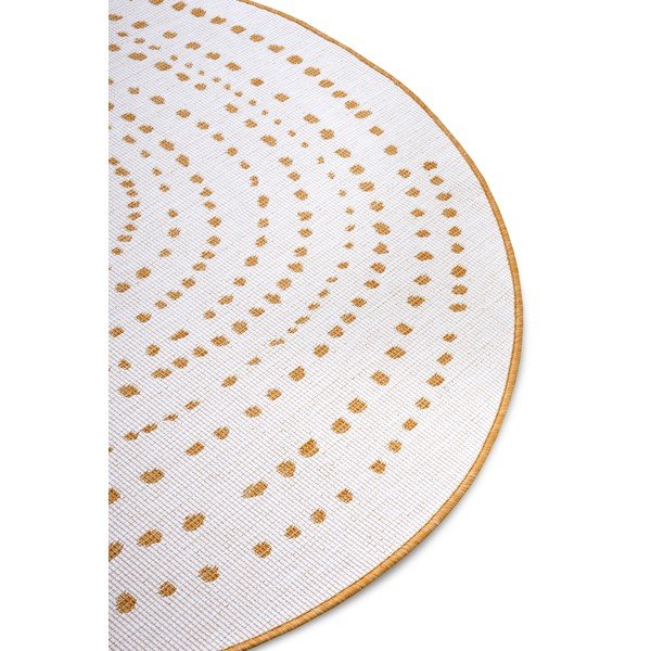 Apvalios formos lauko kilimas ochros spalvos/baltos spalvos ø 200 cm Bali – NORTHRUGS-image-4
