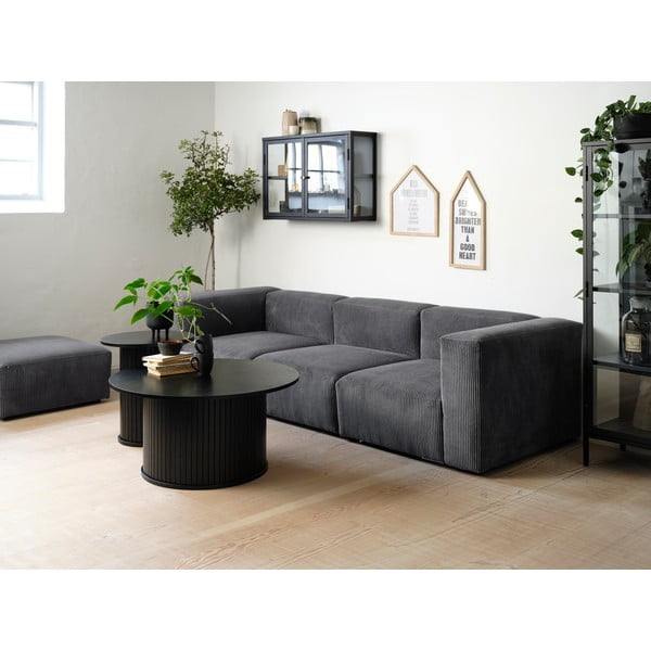 Juodas apvalus kavos staliukas ø 90 cm Nola - Unique Furniture-image-1