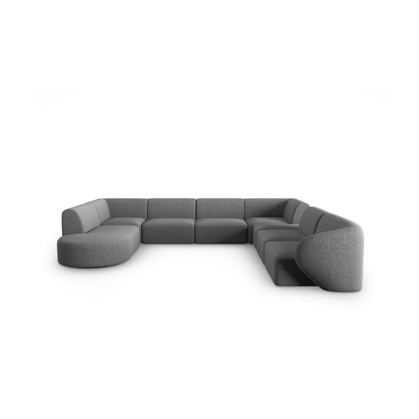 Kampinė sofa pilkos spalvos (su dešiniuoju kampu/„U“ formos) Shane – Micadoni Home