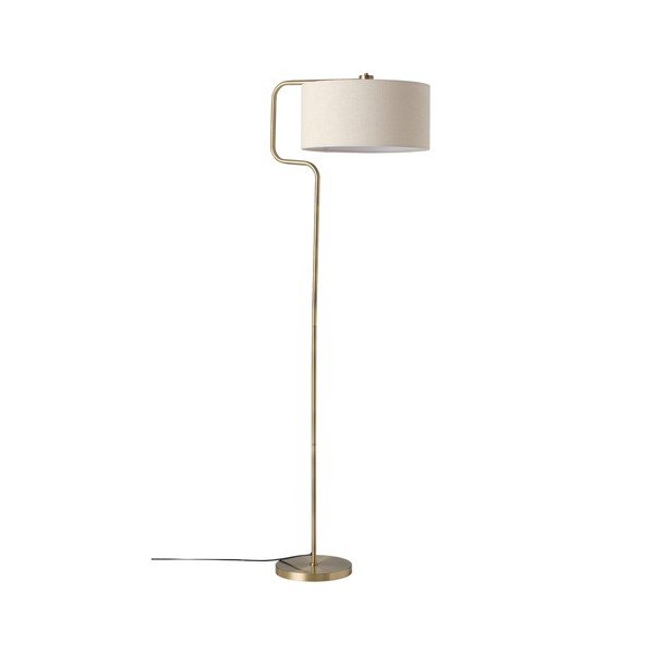 Kreminės spalvos/žalvario spalvos iš tekstilės pastatomas šviestuvas (aukštis 160 cm) Josho – Ellos Home
