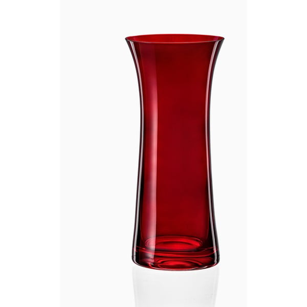 Raudono stiklo vaza Crystalex Extravagance, výška 24,8 cm