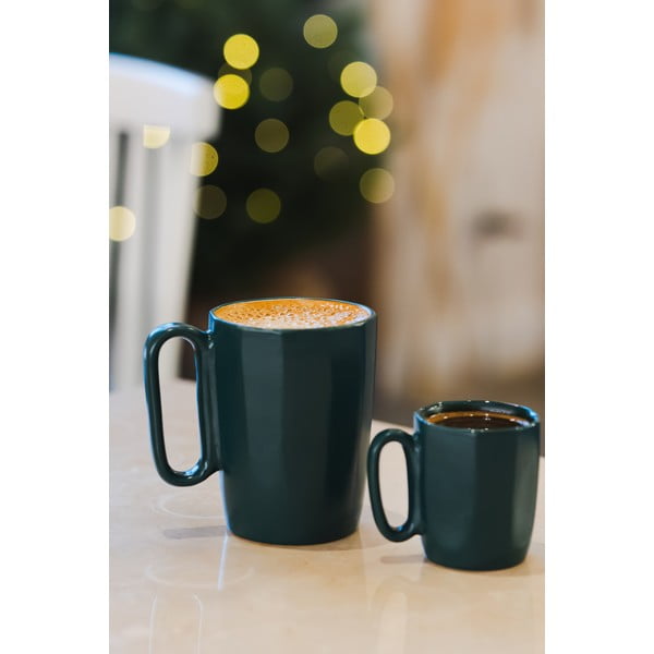 Iš akmens masės puodeliai tamsiai žalios spalvos 2 vnt. 250 ml Fuori – Vialli Design-image-4