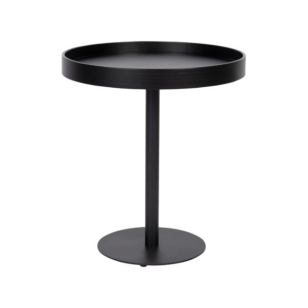 Apvalios formos šoninis stalas su ąžuolo dekoro stalviršiu ø 40 cm Yuri S – White Label