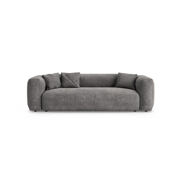 Pilkos spalvos sulankstoma sofa iš velveto 264 cm – Micadoni 