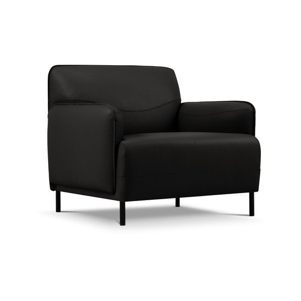 Juodas odinis krėslas Windsor & Co Sofas Neso