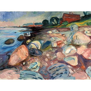 Edvard Munch reprodukcija Shore with Red House, 70 x 50 cm