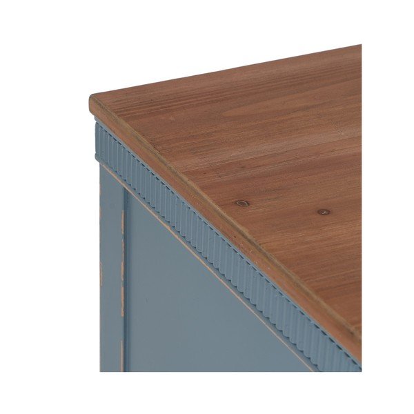 Iš kėnio masyvo žema šoninė spintelė mėlynos spalvos 115x90 cm Shabby – Ixia-image-4
