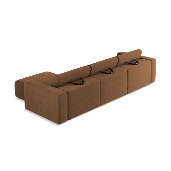 Rudos spalvos modulinė kampinė sofa (su dešiniuoju kampu) Kalea – Makamii-image-4