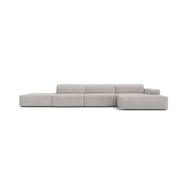 Šviesiai pilkos spalvos modulinė kampinė sofa (su dešiniuoju kampu/su gultu) Jodie – Micadoni -image-2