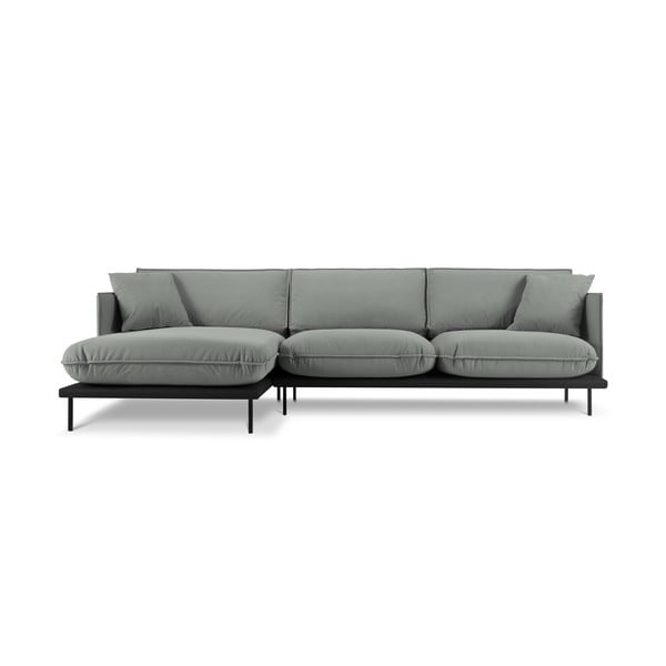 Iš velveto kampinė sofa pilkos spalvos (su kairiuoju kampu) Auguste – Interieurs 86
