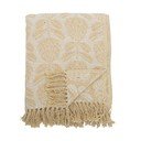 Geltonos spalvos iš medvilnės mišinio antklodė ir pledas 130x155 cm Pratello – Bloomingville