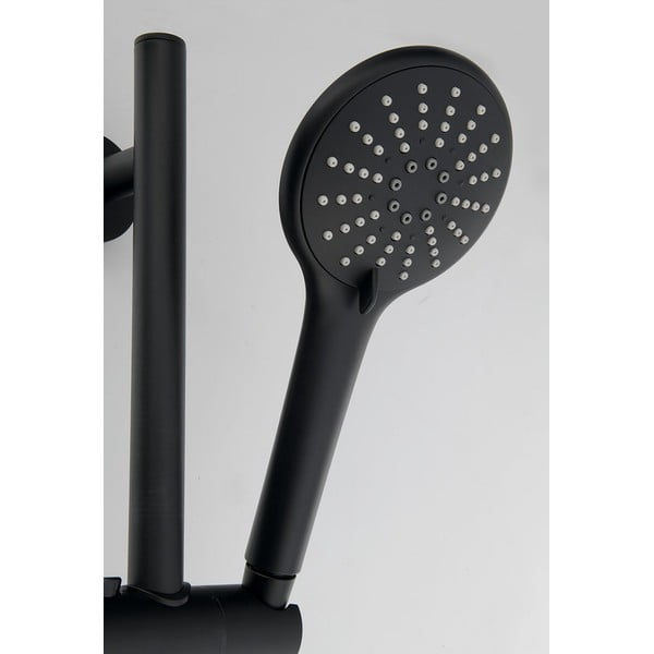 Iš žalvario dušo komplektas matinės juodos spalvos su rankiniu dušu/stumdomas laikiklis 70 cm – Sapho-image-2