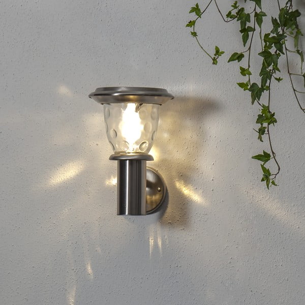 Sieninė lauko saulės energija veikianti LED lempa Star Trading Pireus, aukštis 27 cm