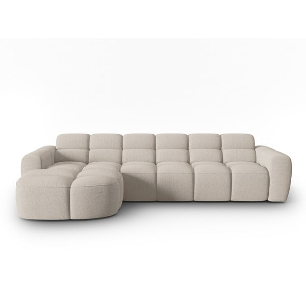 Kampinė sofa smėlio spalvos Lisa – Micadoni Home