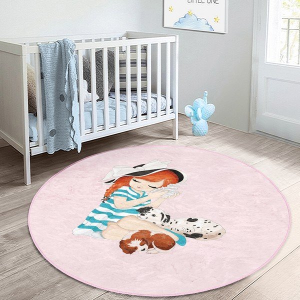 Vaikiškas kilimas rožinės spalvos ø 120 cm Comfort – Mila Home-image-4