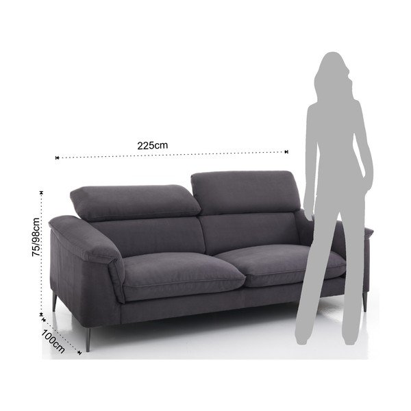 Tamsiai pilka aksominė sofa Tomasucci Isabel-image-3
