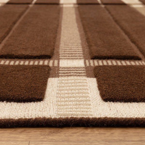 Rankų darbo rudos spalvos/smėlio spalvos iš vilnos kilimas 120x170 cm – Asiatic Carpets-image-4