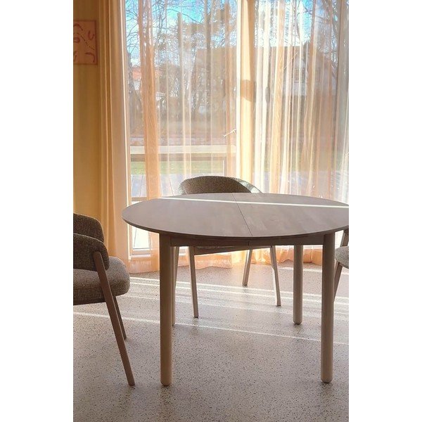 Iš ąžuolo masyvo apvalios formos prailginamas valgomojo stalas ø 120 cm Derrymore – Rowico-image-3