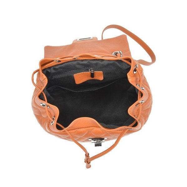 Konjako rudos spalvos odinė kuprinė Anna Luchini Lucy-image-2