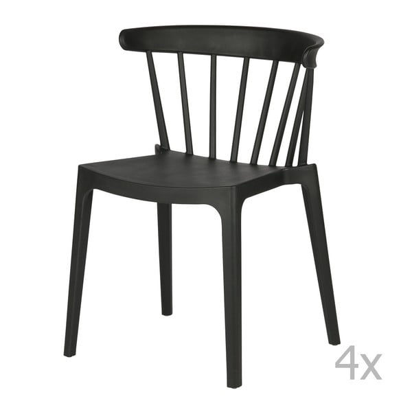 4 juodų kėdžių rinkinys De Eekhoorn Daan