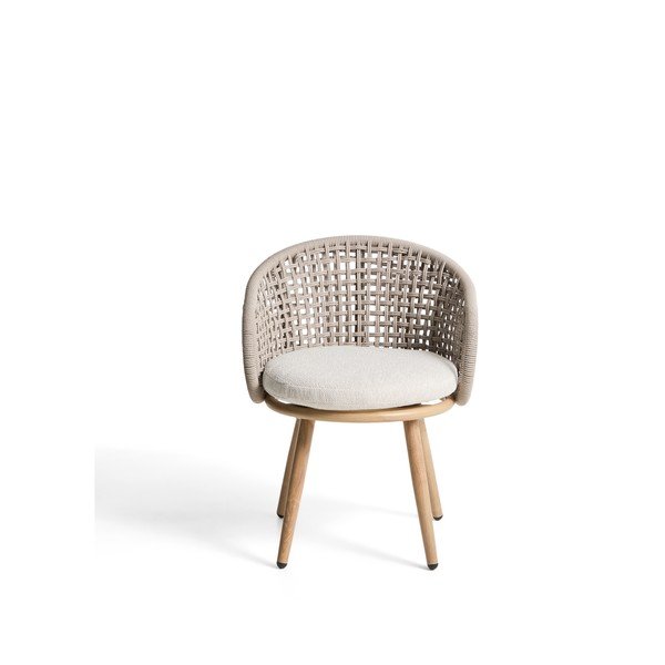 Taupe spalvos paminkštinto audinio sodo kėdė Lidario – Kave Home-image-4