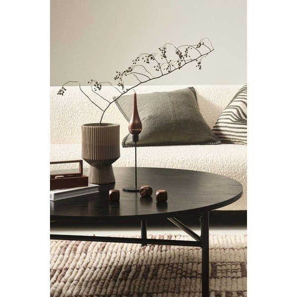 Juodos spalvos iš metalo apvalios formos kavos staliukas ø 100 cm Valley – Jotex-image-1
