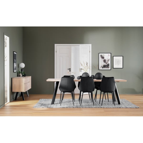 Juodos aksominės valgomojo kėdės 2 Sierra - Rowico rinkinyje-image-2