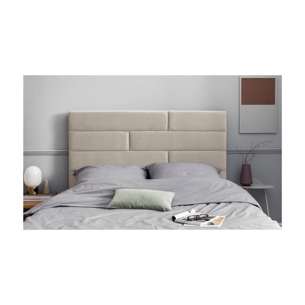 Smėlio spalvos minkštas lovos galvūgalis 160x120 cm NY - Cosmopolitan Design-image-3