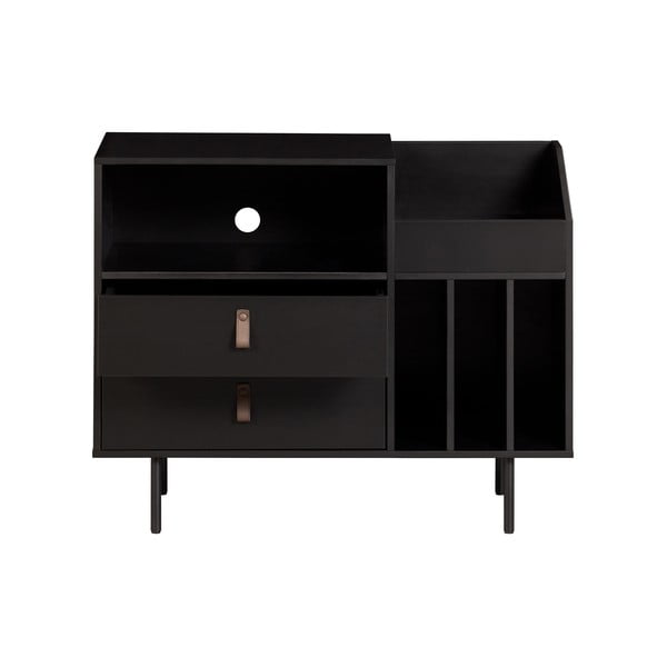 Juodos pušies medžio plokštelių spinta 90x73 cm Jackson - WOOOD-image-2