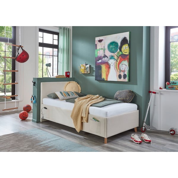 Smėlio spalvos iš audinio vaikiška lova be grotelių 120x200 cm Cool – Meise Möbel-image-1