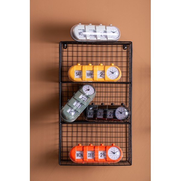 Juodos spalvos iš plieno kelių aukštų sieninė lentyna 60 cm Reja – PT LIVING-image-1