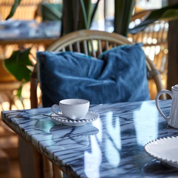 Baltas akmens masės puodelis su lėkštele Costa Nova Pearl, 250 ml-image-3