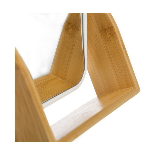 Kosmetinis veidrodis su bambukiniu rėmu 16x19,5 cm – Casa Selección-image-1