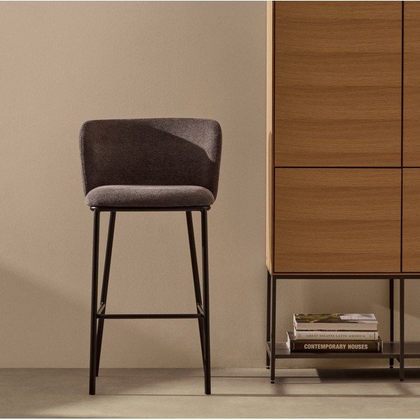 Tamsiai pilkos spalvos baro kėdė 102 cm Ciselia - Kave Home-image-1