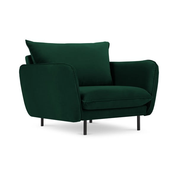 Tamsiai žalias aksominis fotelis Vienna - Cosmopolitan Design