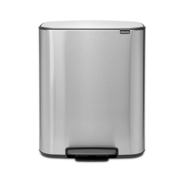 Iš plieno šiukšliadėžė matinės sidabrinės spalvos su pedalu 60 l Bo – Brabantia-image-4