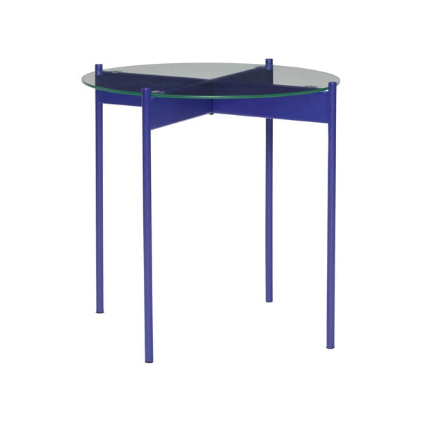 Apvalios formos šoninis stalas su stikliniu stalviršiu ø 45 cm Beam – Hübsch